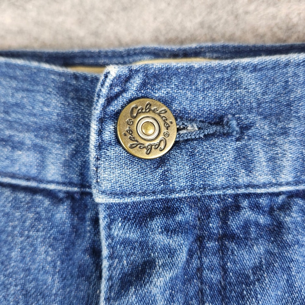Cabela's Denim Utility Shorts Mens 40 Blue Carpenter Relaxed Elastic Waist ST130 - Picture 9 of 16